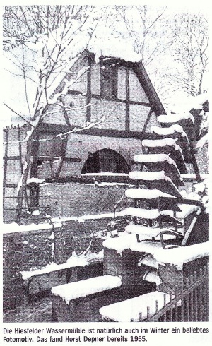 Wassermühle im Schnee 1955