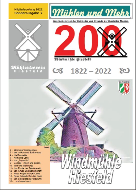 Titelbild Sonderheft 200 Jahre Windmühle