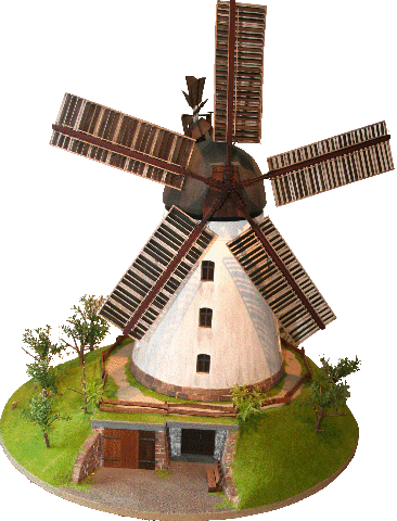 Modell der Hollnder-Windmhle mit fnf Flgeln
